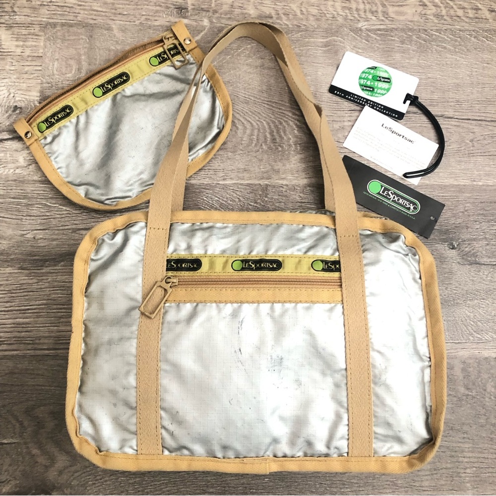 ✨Rare Vintage LeSportsac 25th Anniversary Silver & Black Bags